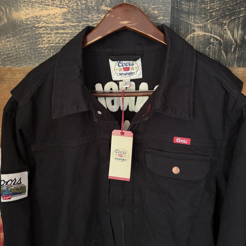 Wrangler Coors Original Biker Chainstitch Denim Jacket XL Mens Black NEW - Picture 4 of 6
